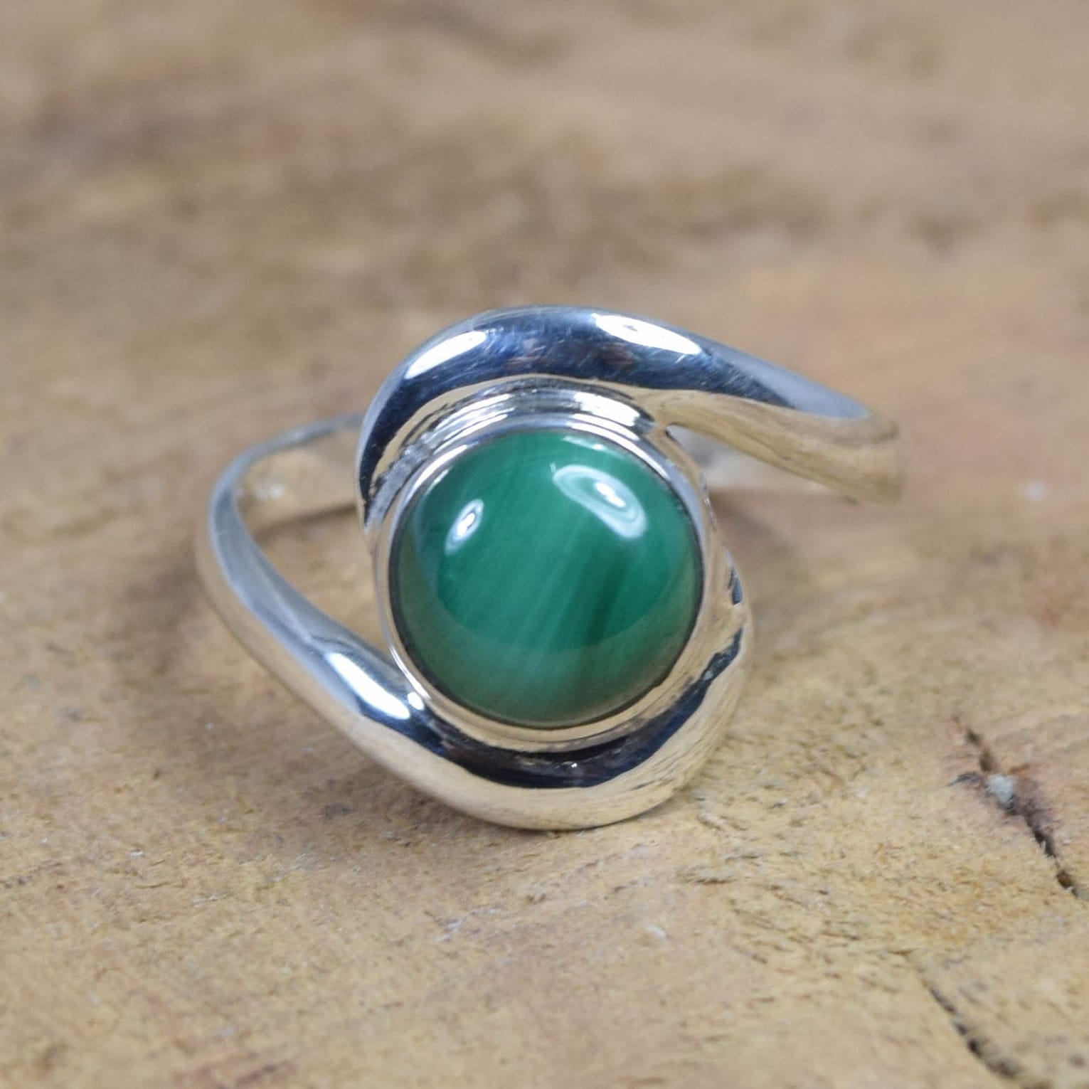 Green cheap malachite ring
