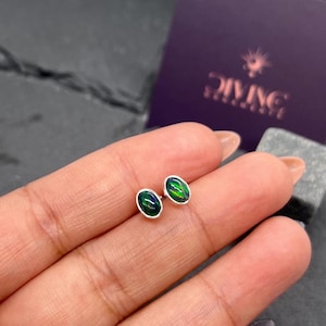 Black Ethiopian Opal 925 Solid Sterling Silver Natural Opal 1 PAIR Stud Earring