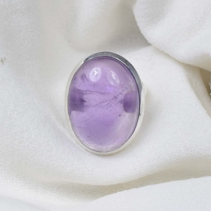 Purple Amethyst 925 Sterling Silver Natural Gemstone Oval Shape Jewelry Ring ~ February Month Birthstone ~ Gift For Christmas