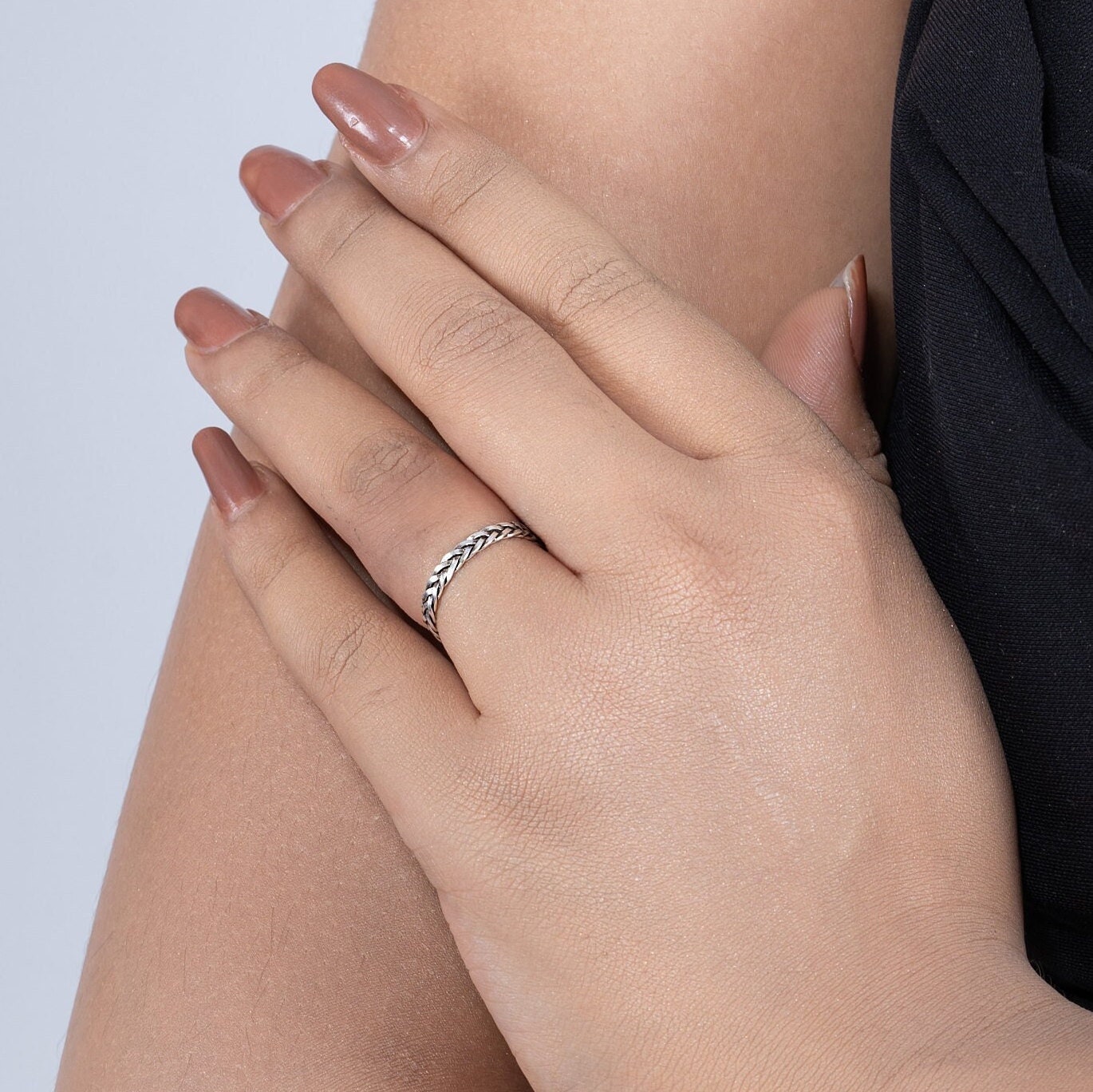 Silver Twist Ring 925 Sterling Silver Designer Plain Band Silver Twist Ring 925 Sterling Silver Designer Plain Band