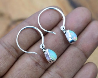 Ethiopian Opal Earring 925 Sterling Silver Natural Gemstone Hook Earring ~ 1 Pair 925 Silver ~ Handmade Jewelry ~ Gift For Easter