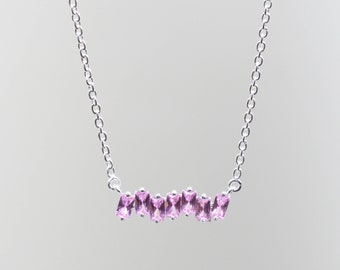 Dainty Amethyst 925 Sterling Silver Necklace