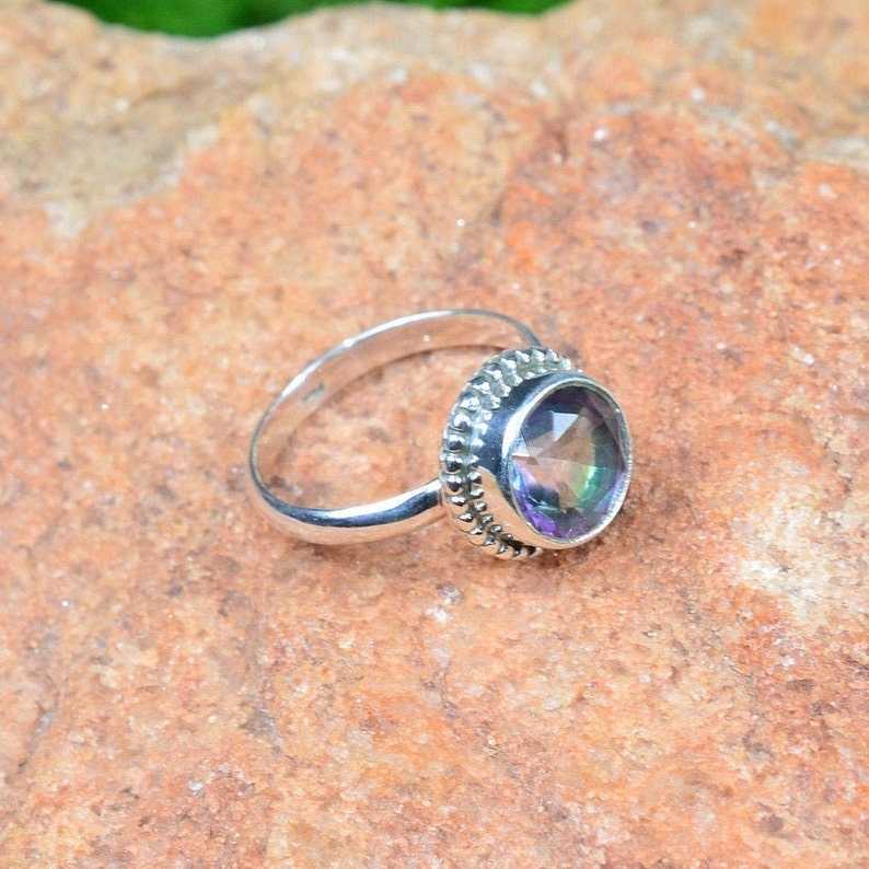 Mystic Topaz Ring Gemstones 925 Sterling Silver Ring Anniversary Gift Gemstone Ring