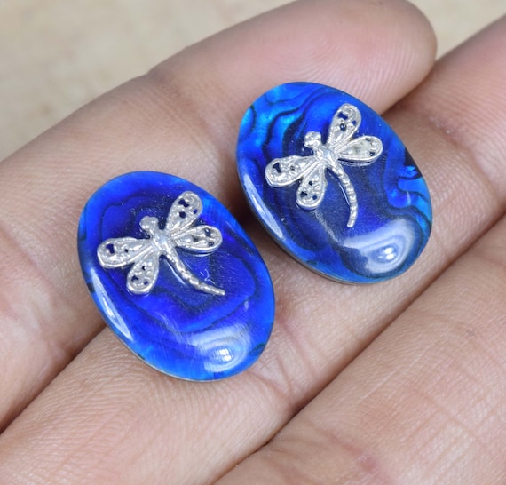 Orecchini pendenti con perle uniche e libellula in argento 925/Orecchini pendenti con perle grandi in stile Art Déco/Orecchini con perle naturali di grande effetto da donna - Italia
