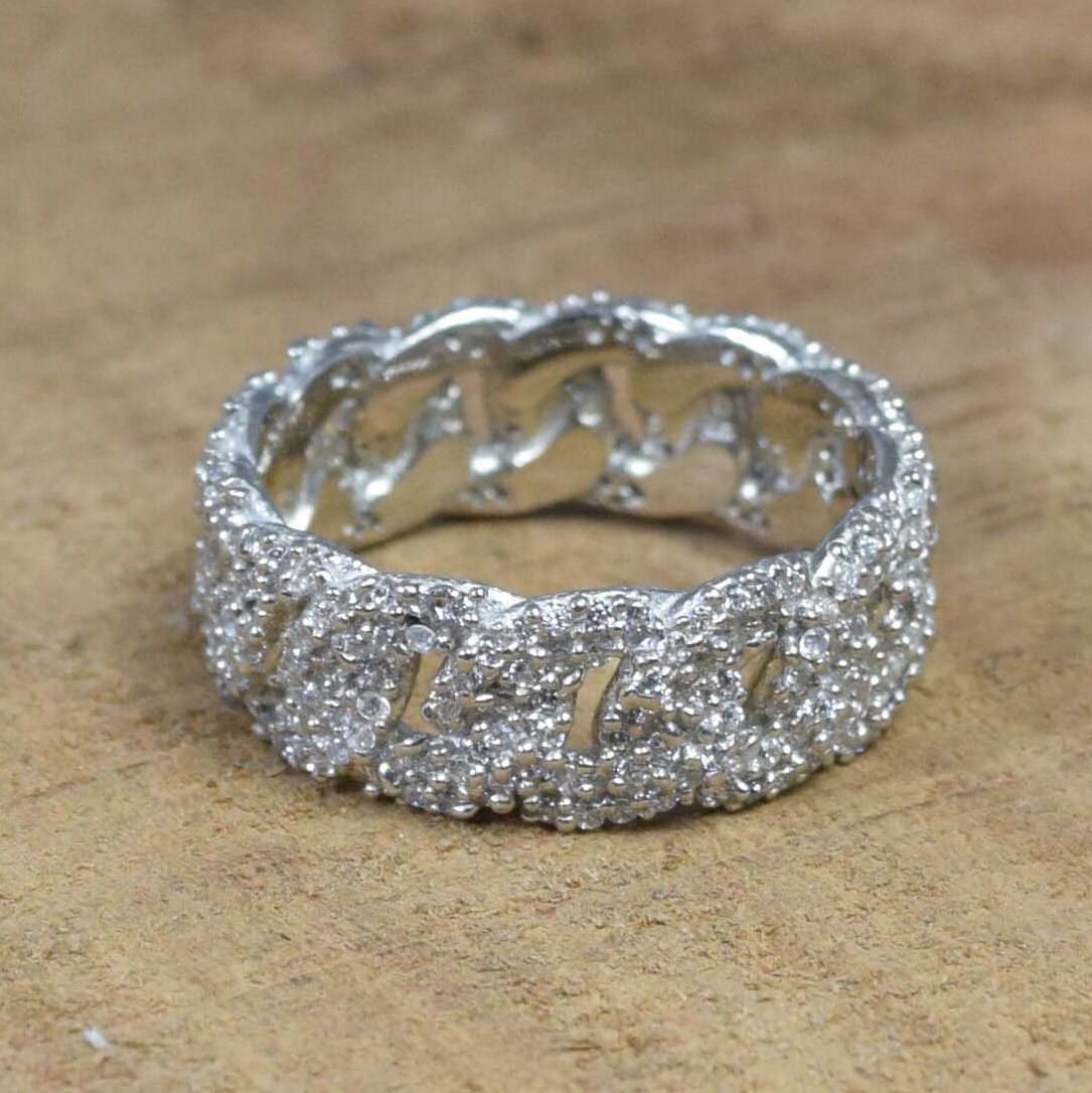 Bague Zirconium Cubique Claire Bague Argent Sterling 925 Avec Zircone Cubique - Forme Libre, Taille 6, Promotion Spéciale Bague Promotion -80% Claire