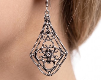 925 Sterling Silver Filigree Earrings, Delicate Everyday Jewelry, Gift for Her