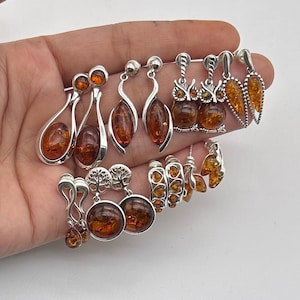 Baltic Amber 925 Sterling Silver Natural Gemstone Elegant Earring Jewelry ~ Handmade Designer Stud Earring Jewelry ~ Gift For Christmas