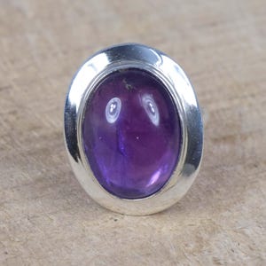 Purple Amethyst 925 Sterling Silver Natural Gemstone Oval Shape Jewelry Ring ~ February Month Birthstone ~ Gift For Christmas