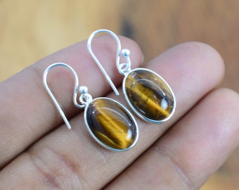 Iron Tiger Eye Dangle Earring Solid 925 Sterling Silver Handmade Jewelry av0003 Iron Tiger Eye Dangle Earring Solid 925 Sterling Silver Handmade Jewelry av0003