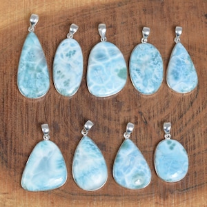 Blue Larimar 925 Sterling Silver Gemstone Elegant Pendant ~ March Month Birthstone ~ Handmade Pendant ~ Natural Larimar ~ Gift For Birthday