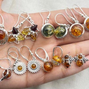 Baltic Amber 925 Sterling Silver Natural Gemstone Elegant Earring Jewelry ~ Handmade Designer Stud Earring Jewelry ~ Gift For Christmas