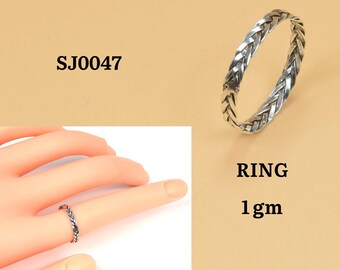 Silver Twist Ring 925 Sterling Silver Designer Plain Band