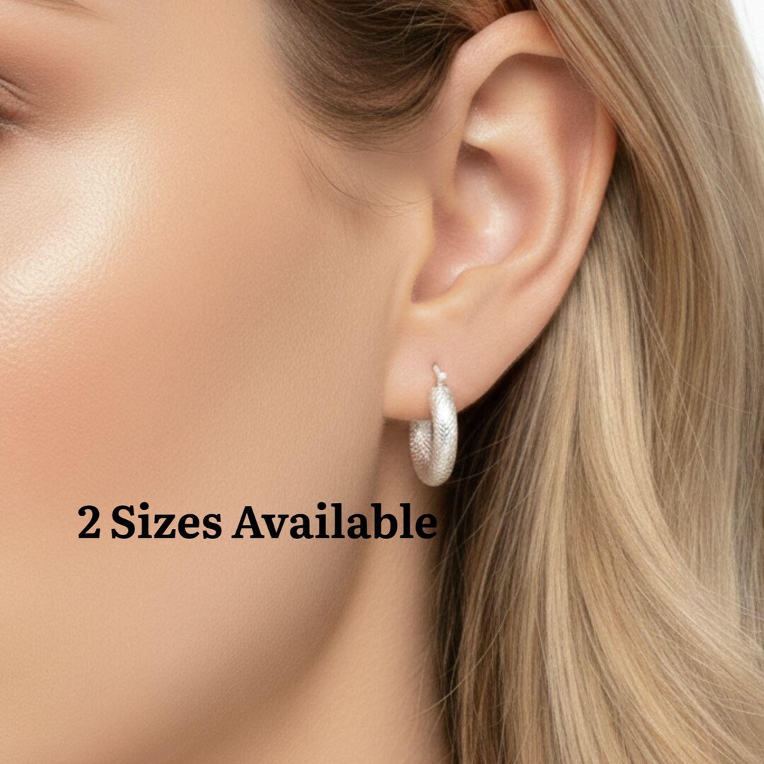 925 Sterling Silver Woven Texture Hoop Earrings, Classic Everyday ...