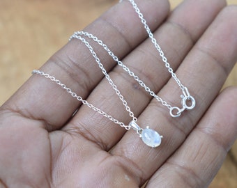 White Rainbow Moonstone 925 Sterling Silver Gemstone Jewelry Pendant w/ or w/o chain