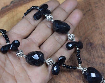 Black Onyx 925 Sterling Silver Necklace - Designer Gemstone Chain