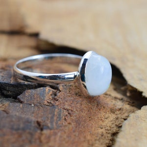 Rainbow Moonstone 925 Sterling Silver Handmade Jewelry Ring image 2