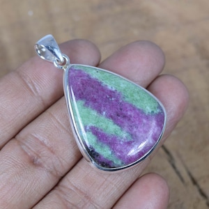 Ruby Zoisite 925 Sterling Silver Gemstone Pendant ~ Handmade Jewelry ~ Pear Shape Pendant ~ Ruby Zoisite ~ Gift For Anniversary