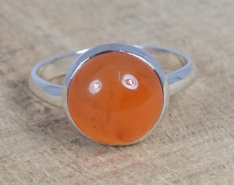 Red Carnelian Sterling Silver Ring: Handmade July Birthstone Jewelry