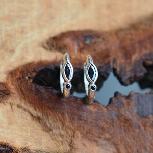 Black Onyx 925 Sterling Silver Gemstone 1 Pair Hoop Earring ~ Handmade Jewelry ~ Hoop Earring ~ Gift For Anniversary