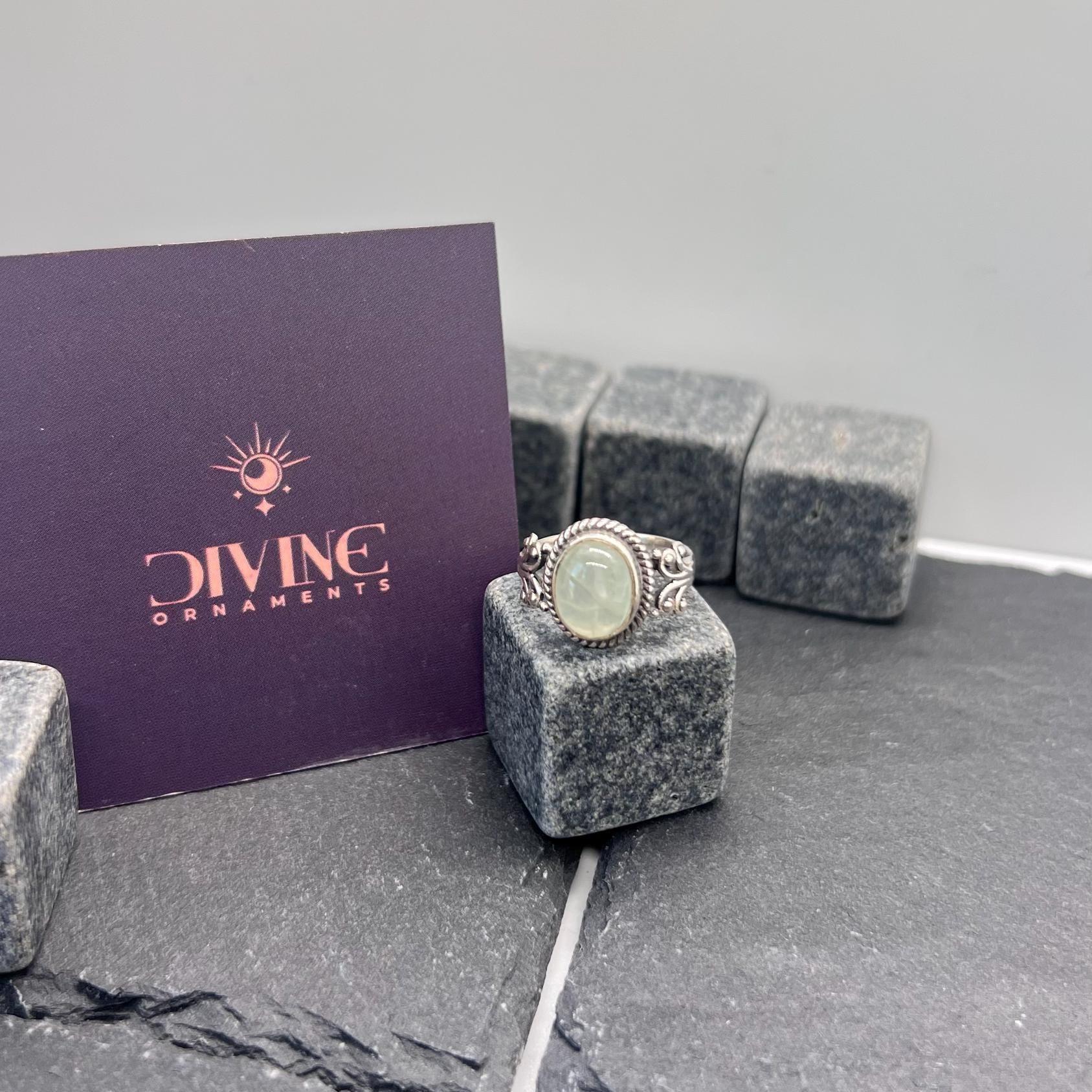 グリーンプレナイト 925 スターリングシルバーリング - Etsy 日本