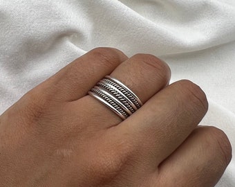 Thick Wide Band Spinner Ring 925 Sterling Silver Plain Ring Jewelry ~ Wide Spinner Band Ring ~ Unisex Ring Silver ~ Gift For Christmas