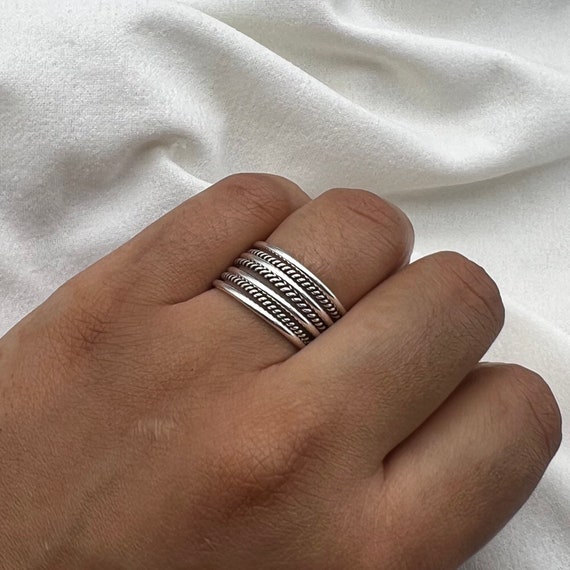 Thick Wide Band Spinner Ring 925 Sterling Silver Plain Ring - Etsy