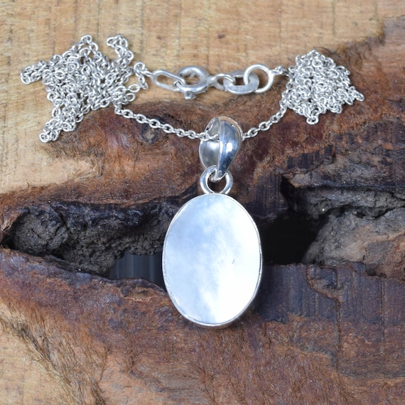 [SHOVEOFF] Silver Coin Oval Maria Necklace ★人気★ Mother of Pearl Pendant | Oval | Sterling Silver - Etsy