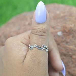 Leaf Wrap Ring 925 Sterling Silver Simple Dainty Thumb Ring, Plain Feather Wrap Ring, Bohemian Style Ring