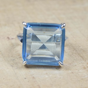 Blauer Iolith Quarz 925 Sterling Silber Ring ~ Dezember Geburtsstein ~ handgemachter Schmuck ~ Geschenk für Geburtstag ~ Ringgrösse US- 8 / UK- P
