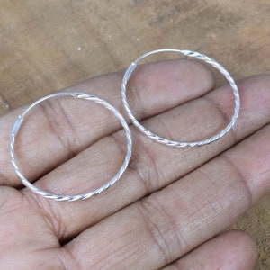 Sparkle Wire Hoop 925 Sterling Silver Gemstone 1 PAIR Hoop Earring ~ Handmade Jewelry ~ Irregular Minimalist Earring ~ Gift For Christmas