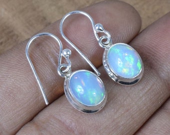 Orecchini pendenti ovali in argento sterling 925 autentico, fatti