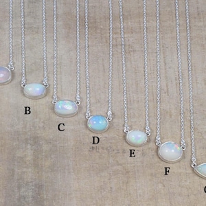 Natural Ethiopian Opal 925 Sterling Silver Gemstone Chain Necklace Jewelry ~ October Month Birthstone ~ Handmade Jewelry ~Gift For Christmas