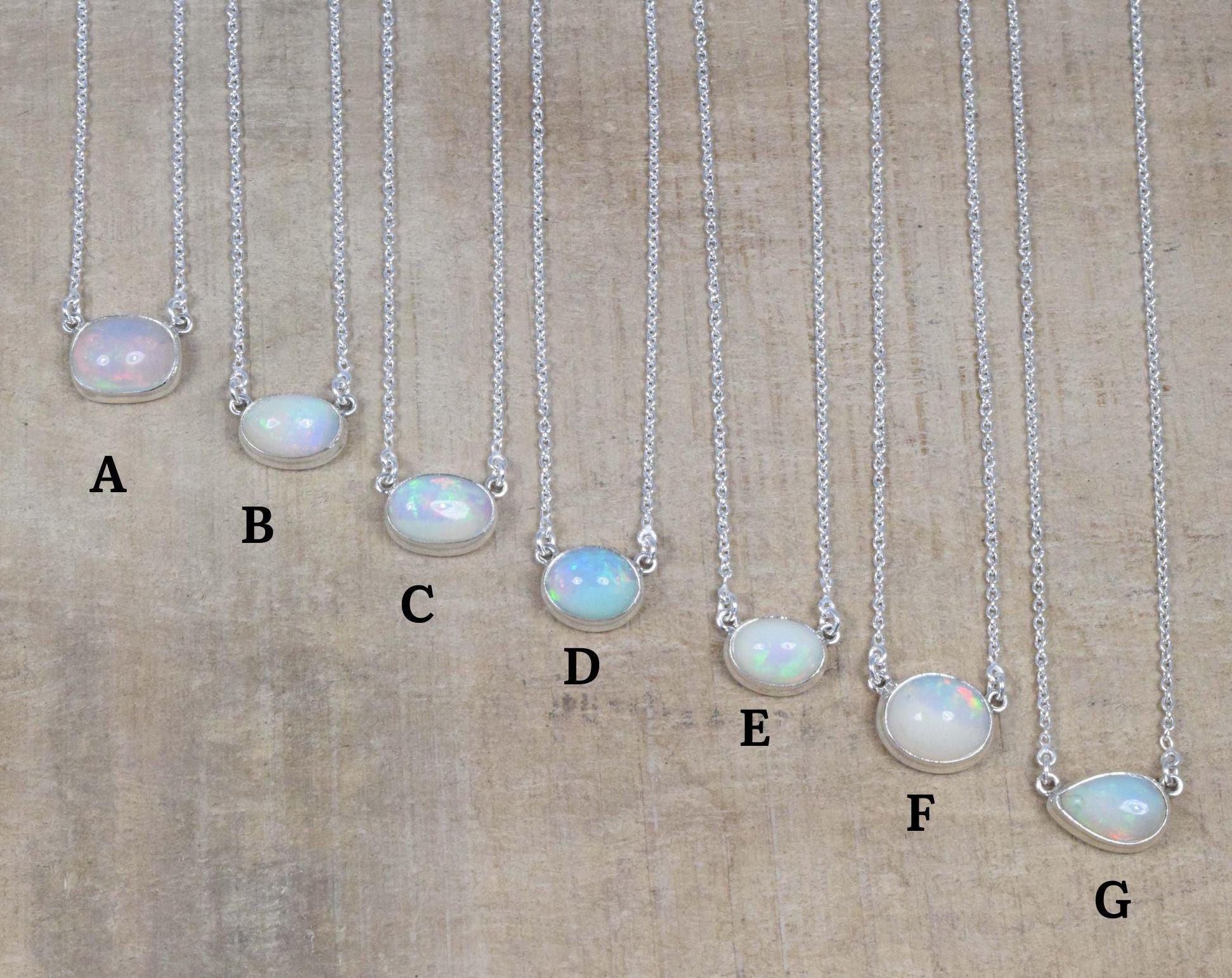 Natural Ethiopian Opal 925 Sterling Silver Gemstone Chain Necklace Jewelry ~ October Month Birthstone ~ Handmade Jewelry ~Gift For Christmas