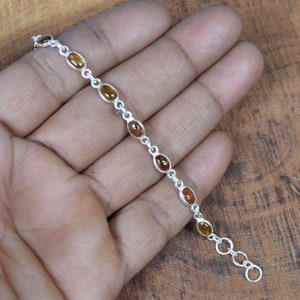 Yellow Tourmaline 925 Sterling Silver Natural Gemstone Adjustable Bracelet ~October Month Birthstone ~ Gift For Birthday ~ 12 Stone Bracelet