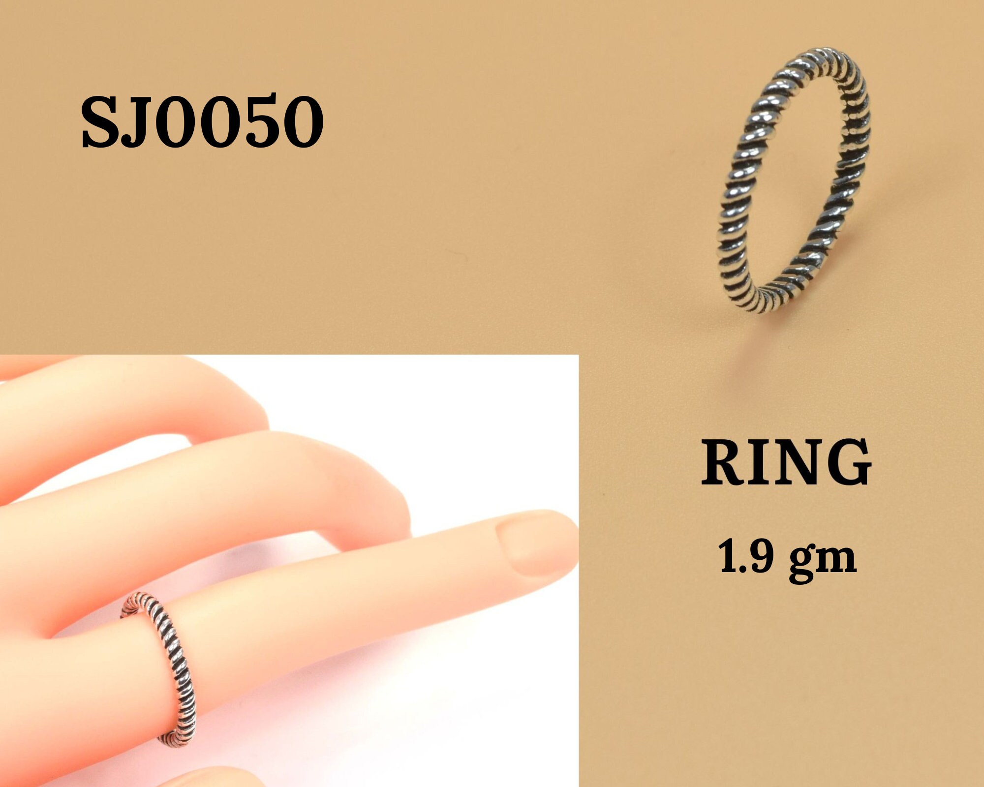 Silver Twist Ring 925 Sterling Silver Designer Plain Band