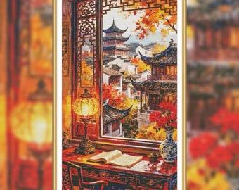 Painting Fairy Cross Stitch Dream of Jiangnan Stamped Cross Stitch Kit - Perfect Gift for Craft Lovers -What you see is what you get