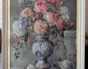 Painting Fairy Cross Stitch Rose in the Vase Stamped Cross Stitch Kit - Perfect Gift for Craft Lovers -What you see is what you get