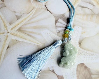 Burmese Jade Pixiu Buckle Pendant With Thread Tissue