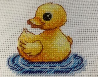 little Yellow Duck Finished Cross Stitch-A wonderful gift for a craft lover