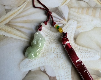 Burmese Jade Pixiu Buckle Pendant With Thread Tissue