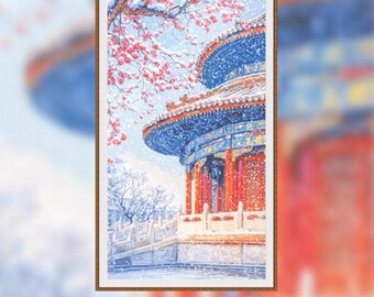 Painting Fairy Temple of Heaven: Hall of Prayer for Good Harvests Cross Stitch Kit-perfect gift for craft lovers