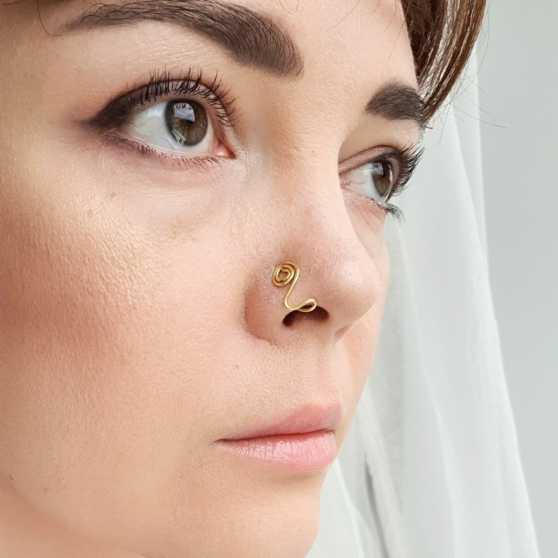 6 Stück Fake Septum Piercing Set - Clip On Nasenringe Ohne Stechen Chirurgenstahl