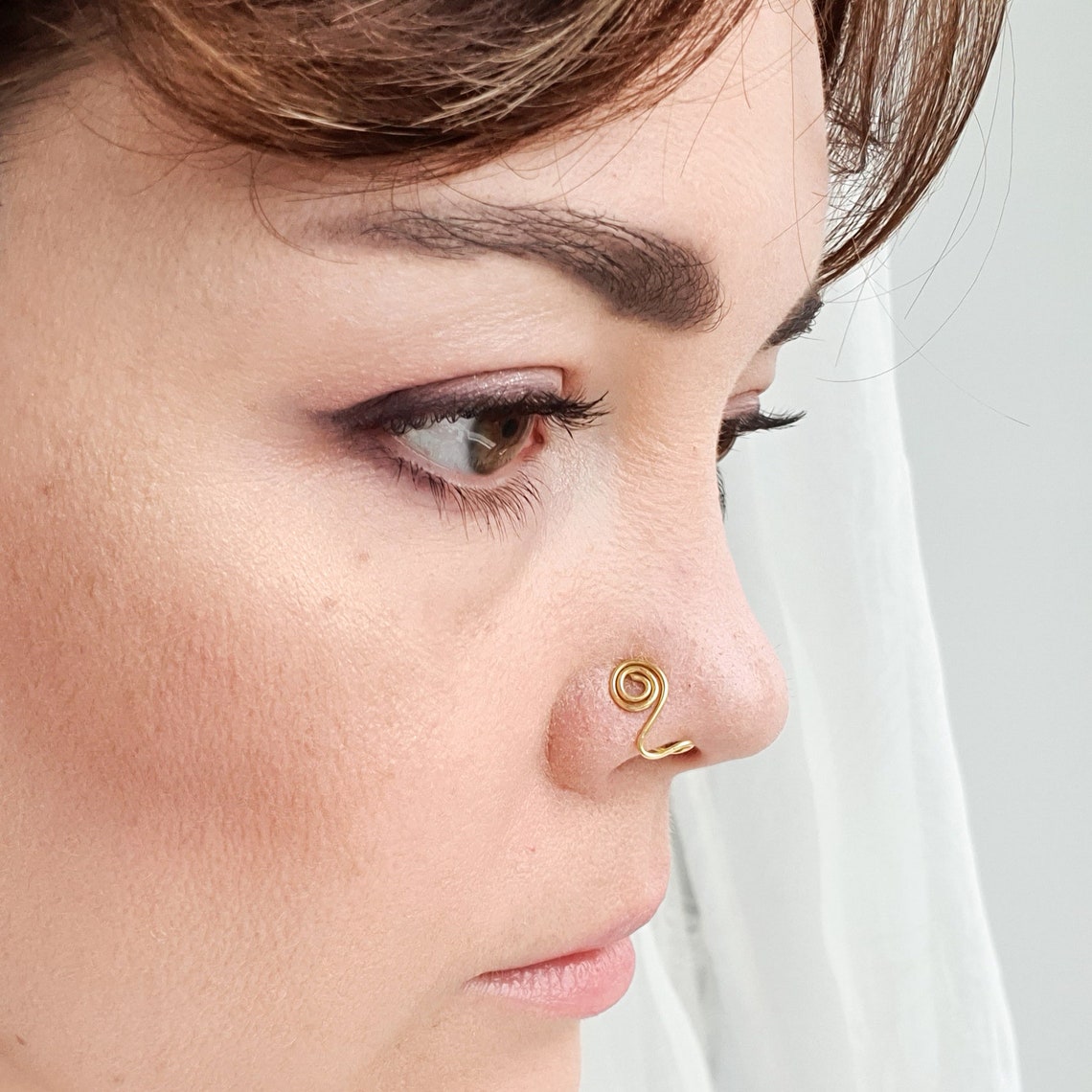 Nasenring Gold 8mm 18G - Chirurgenstahl Segmentring Für Nase & Ohr Piercings