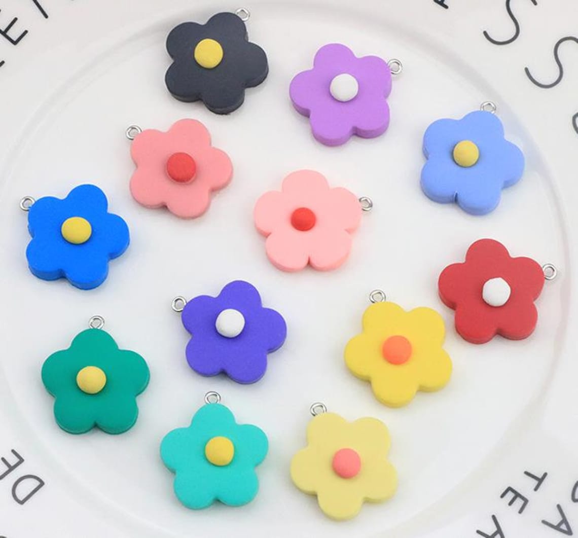 10pcs Resin Flower Charm PendantFlower CharmsJewelry Etsy