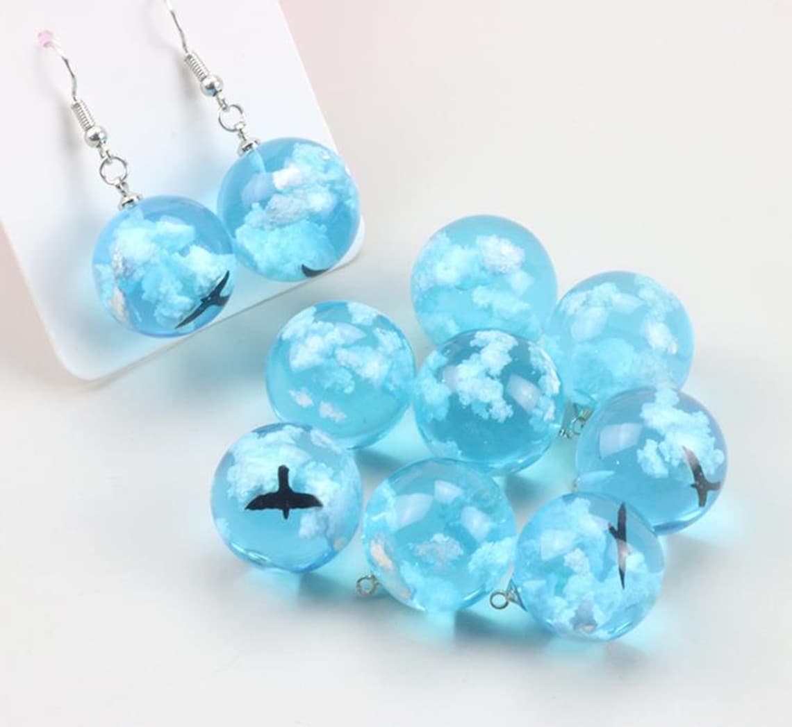 10pcs Blue Glass Ball Charm PendantBall CharmJewelry Etsy