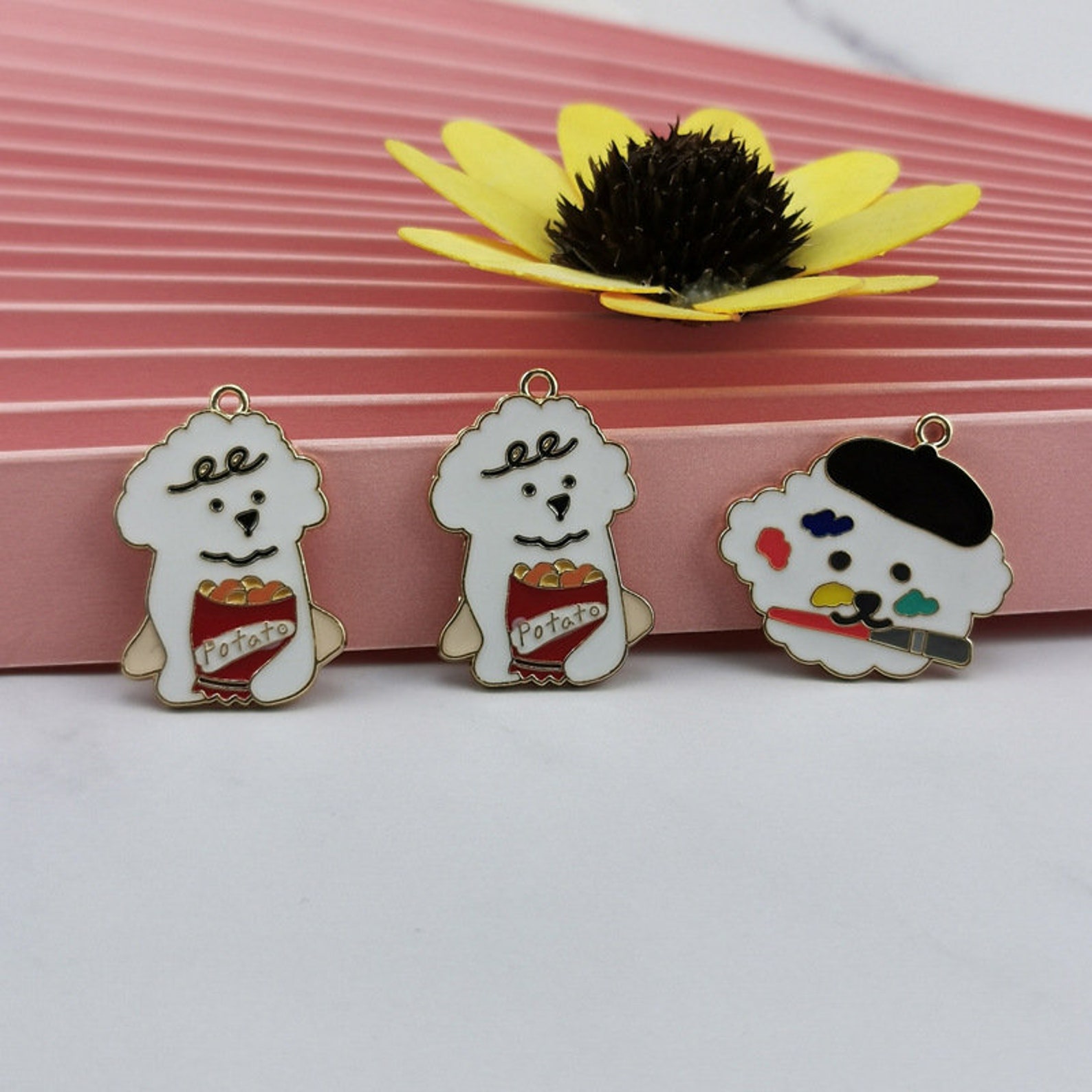 10pcs Enamel Dog Charm PendantJewelry CharmsDog Etsy