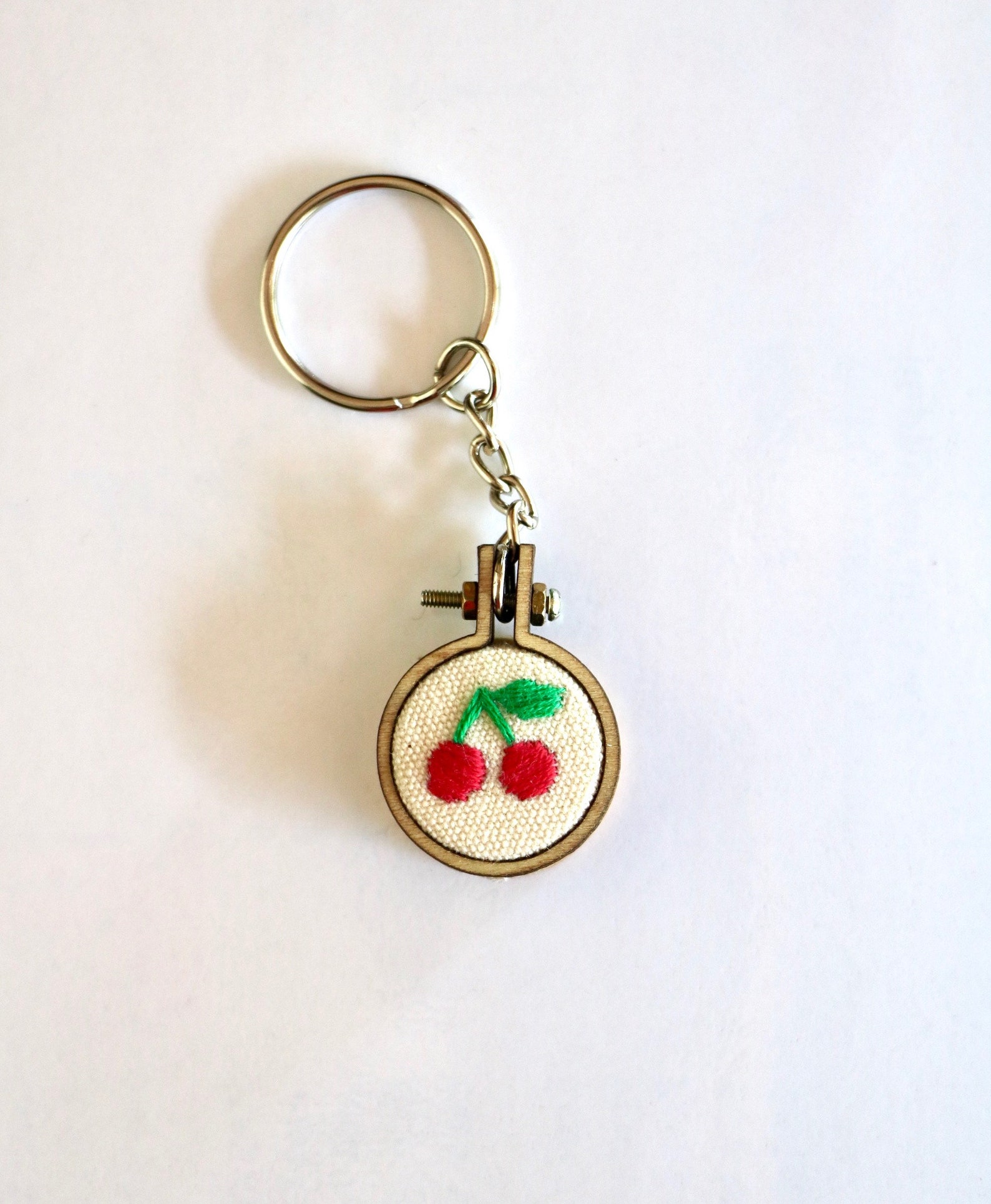 Cute Mini Embroidery Hoop Keychain Etsy