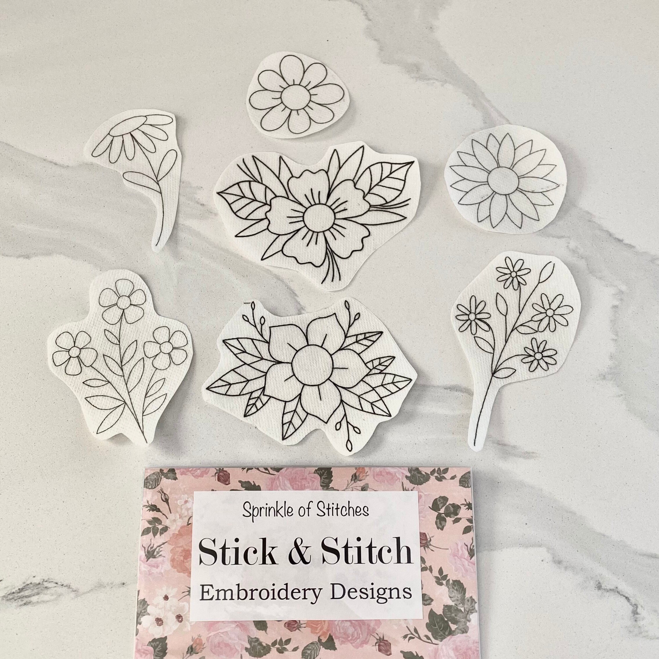 Stick & Stitch Embroidery Pattern Pack - Flowers – Snuggly Monkey