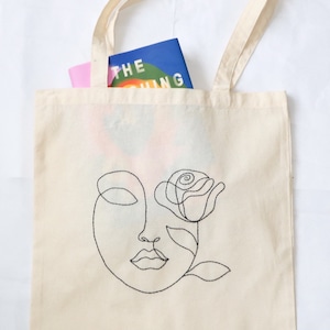 Einkaufstasche, bestickte Einkaufstasche, wiederverwendbare Tasche, Buchtasche, Einkaufstasche, Umweltfreundliches Geschenk, von Hand bestickt Tasche, bestickte Canvas-Tasche, Tasche