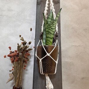 Suspension macramé détachable pour plante | Porte-plante mural bohème | Support plante sans abîmer les feuilles